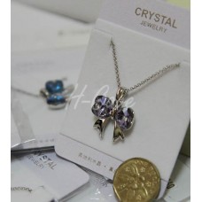 Swarovski Elements Crystal Jewel Necklace (Butterfly Bow,Ribbon Shape)